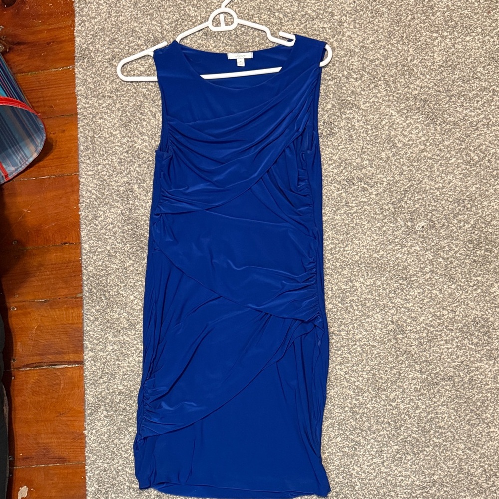 Soprano Cobalt Blue Draped Midi Dress